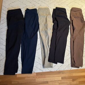 Five Pairs of Lululemon ABC pants. All size 32.